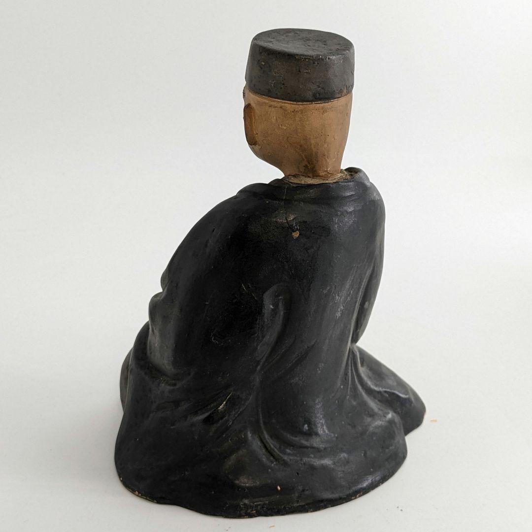 英昌堂泰山 京焼 千利休像 共箱合布 清水焼 陶器人形 置物 彩色陶器 千宗易