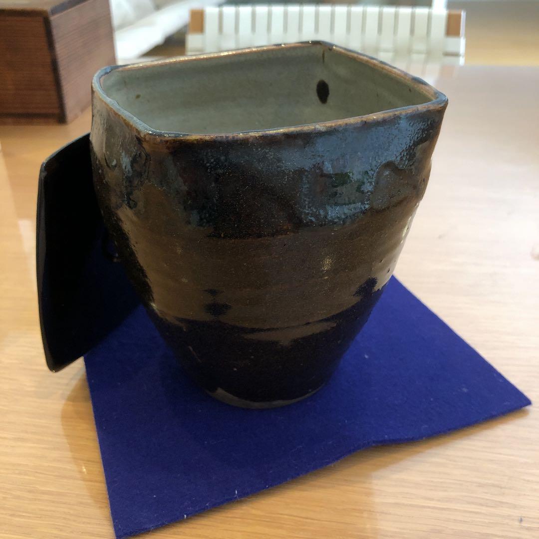 茶道具　古黒唐津水指