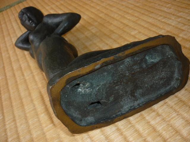本物 美品 1980年代◆日展顧問 彫刻家 雨宮敬子「裸婦・女性像」ブロンズ彫刻