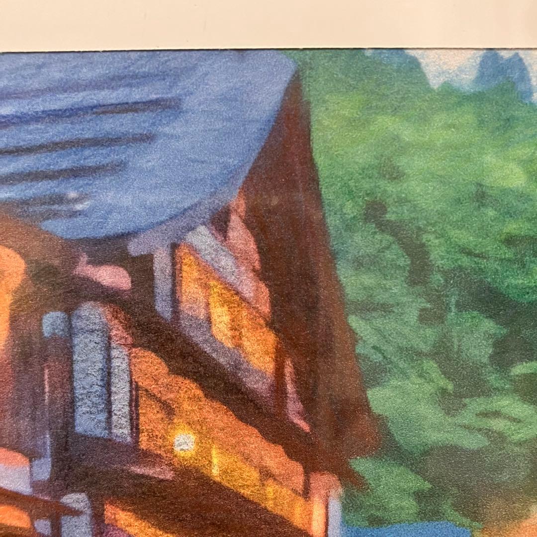 ジブリアート14 千と千尋の神隠しより「銀山温泉」32.7㎝×24.0㎝　額装品