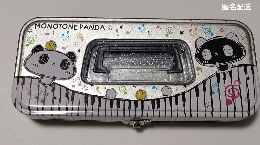 モノトーンパンダ 缶 ペンケース