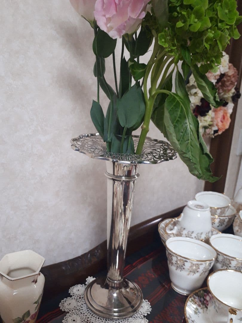 アンティーク(1909年製造)　花器(純銀)　イギリス製