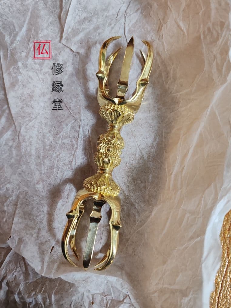 【修縁堂】真言宗 法器 仏具 五鈷杵 銅製 法器 密教法具