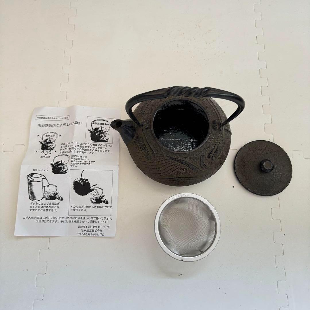 【希少】南部鉄器　急須　宝生堂　とんぼ　茶漉し付き　6.6mm