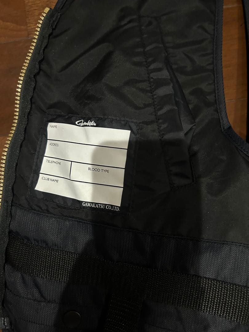 Gamakatsu フローティングベスト GM-2188 黒‪×金 LLサイズ