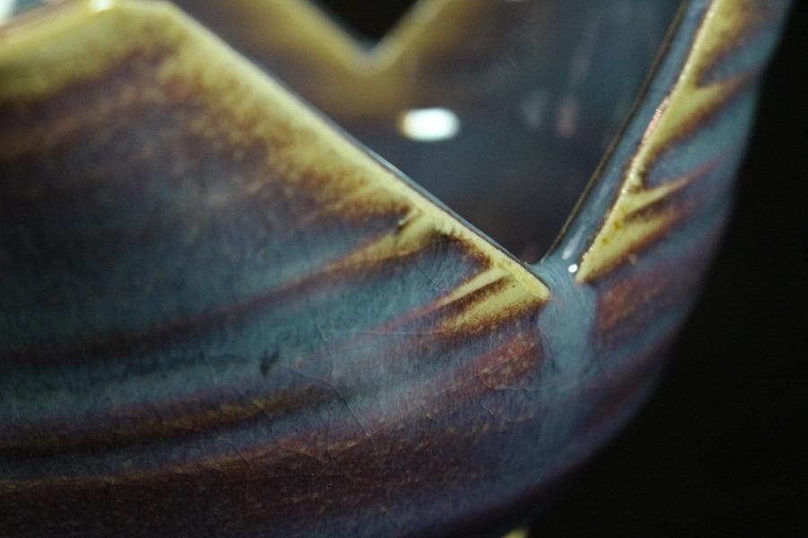 清水六兵衛作 紫翠釉 向付 共箱(K-LC683)