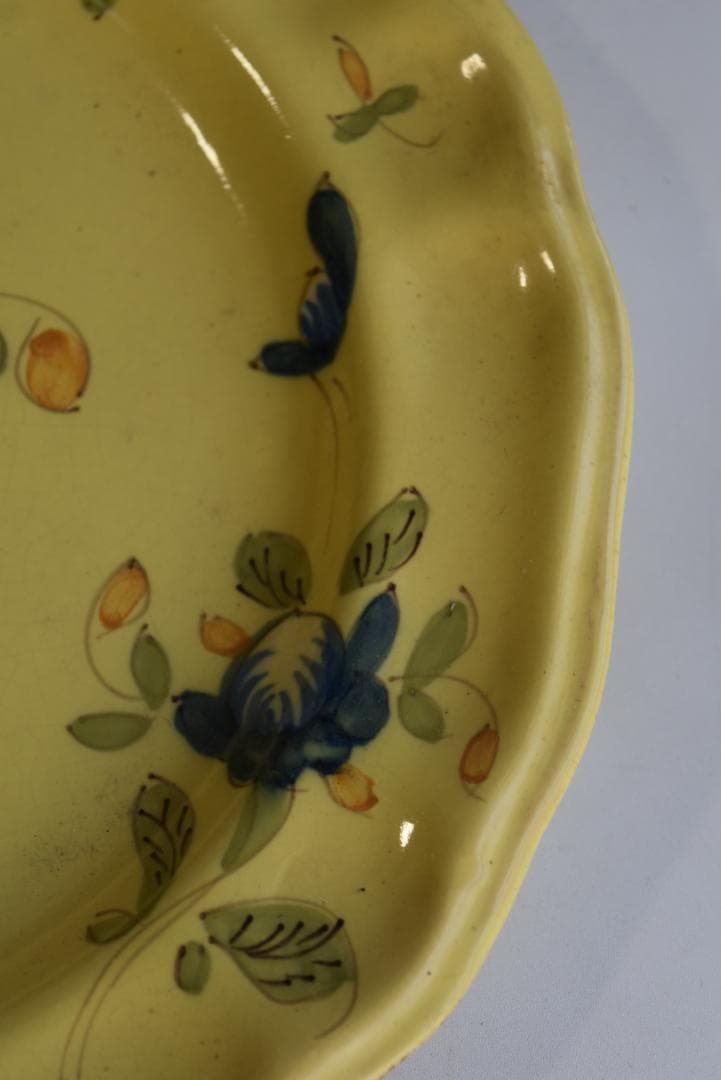 超美品　南フランス19-20世紀　 黄釉輪花平皿 伊丹十三の台所
