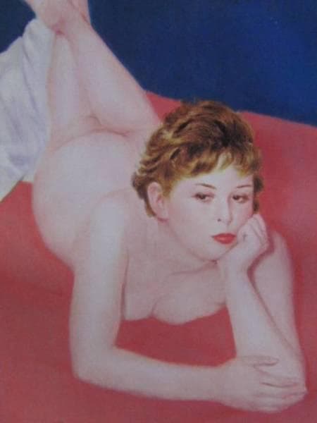 蛭沢　尚、ほゝづえ、希少な画集より、新品高級額装付、版上サイン入り