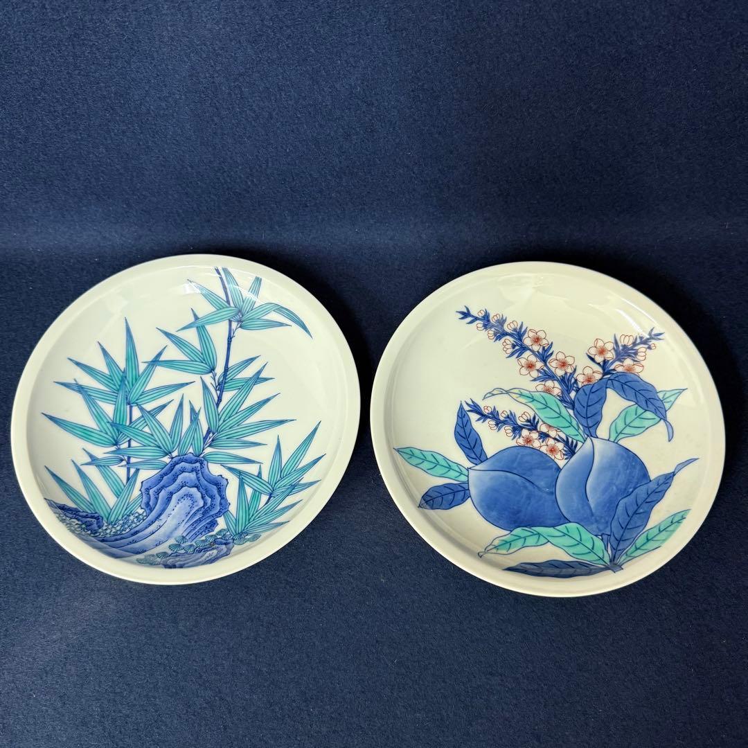 色鍋島 日本の花 十二ヶ月 額皿揃 十三代 今右衛門 10枚 径約22cm