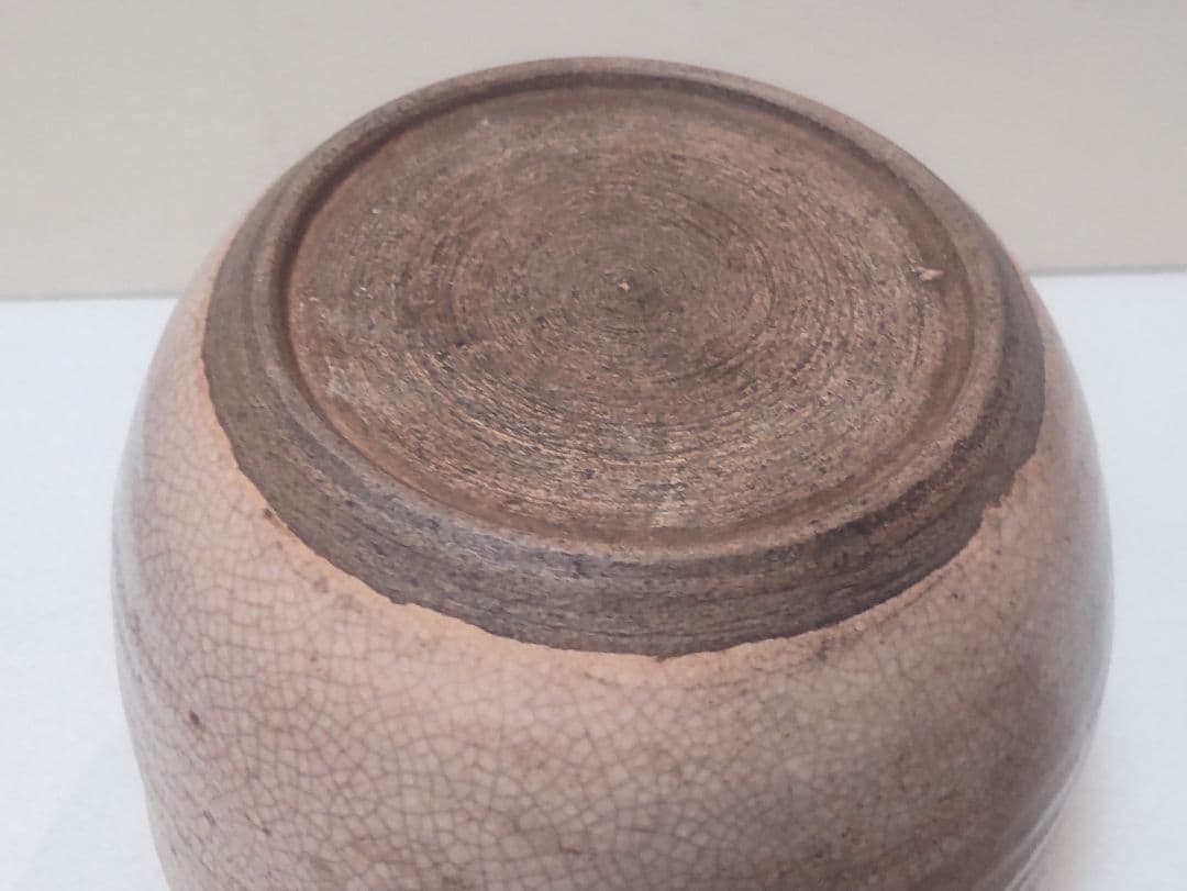 時代物水指 無銘 膝黒塗蓋 柄杓/Antique Mizusashi