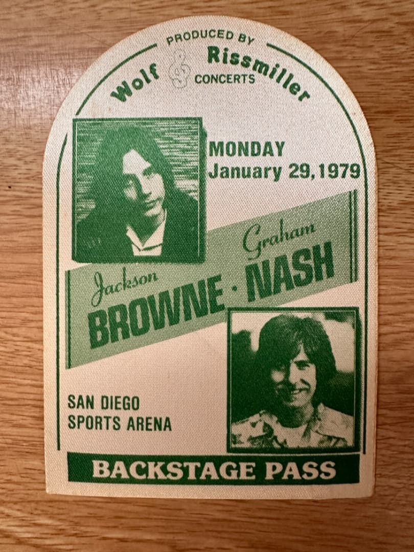 レア Jackson Browne Graham Nash Pass 1979