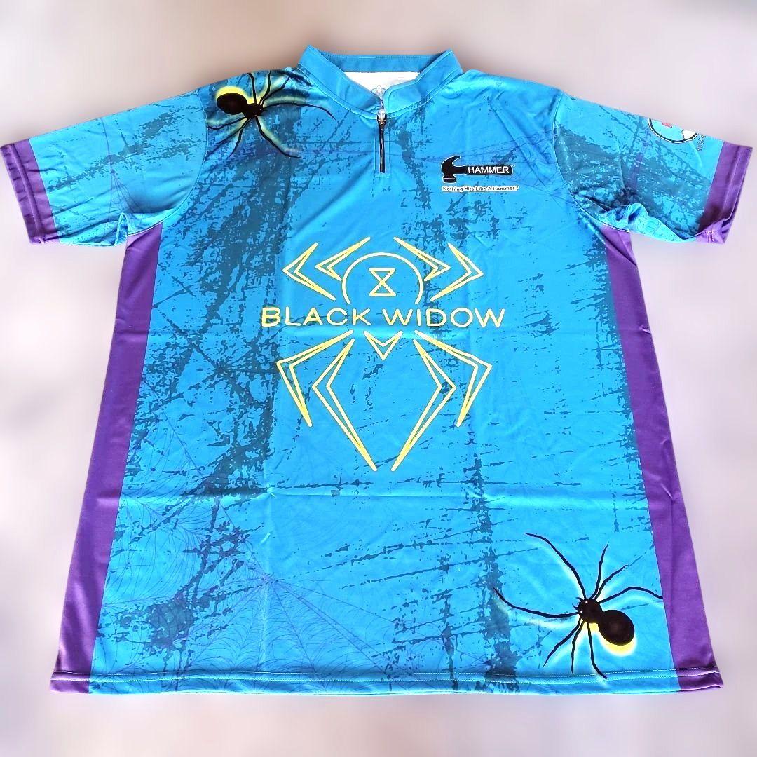 日本未発売✨ブラックウィドー【日本サイズ4L】ブルー　大きめ　ボウリング