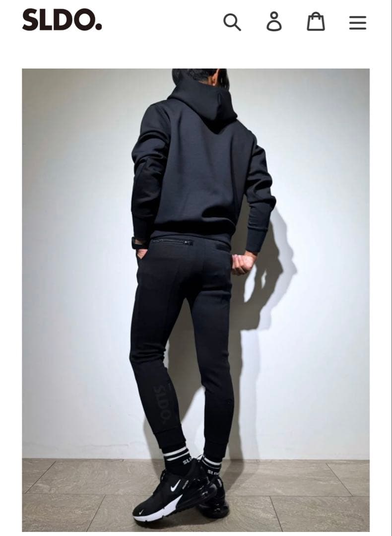 SLDO.(エスルド)リブパンツ 黒　サイズXL