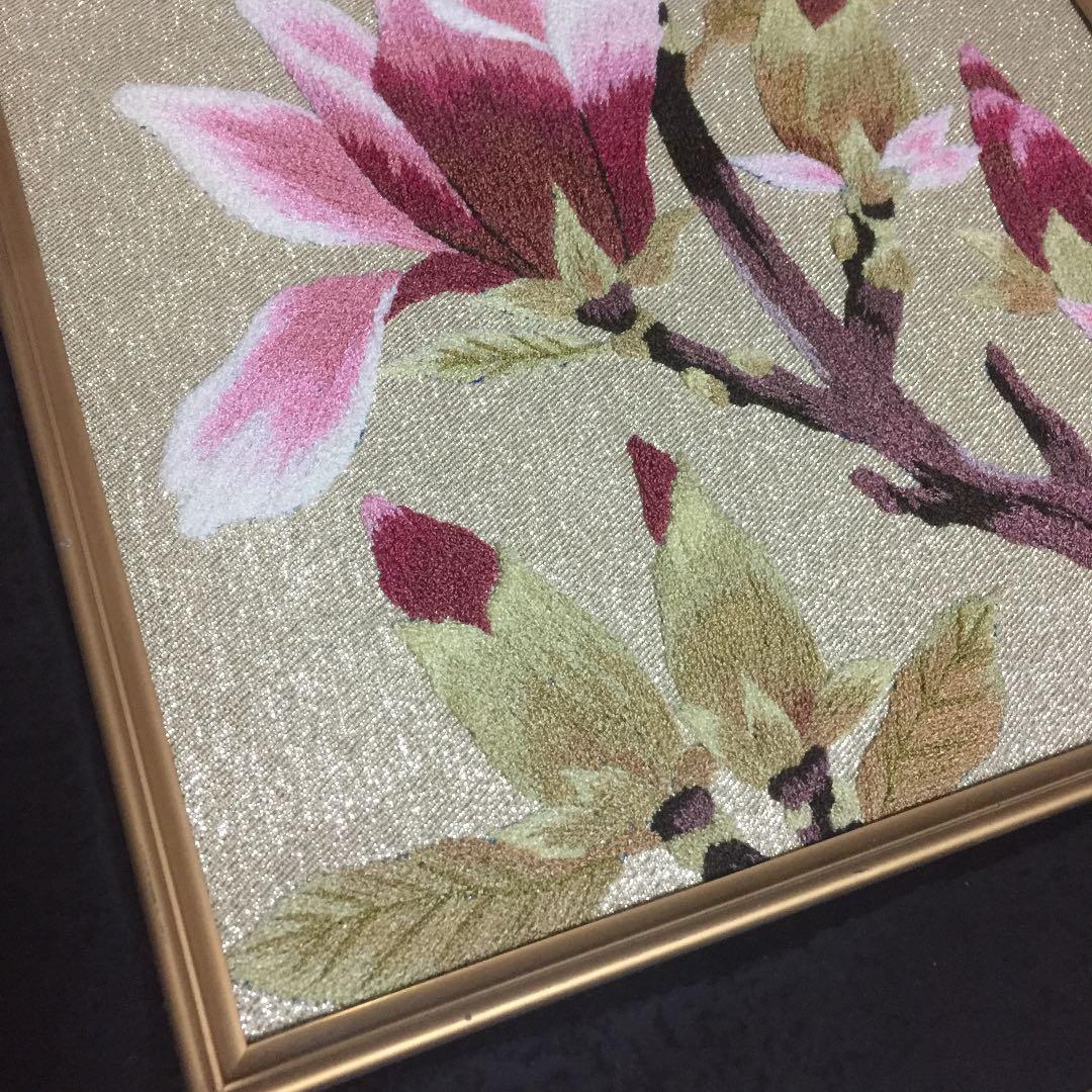 刺繍/絵画/花/絵画インテリア/額縁入