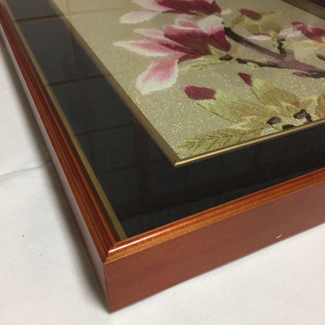 刺繍/絵画/花/絵画インテリア/額縁入