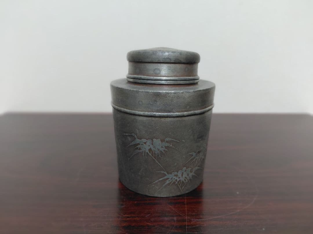 古い錫　茶壺　茶入　茶道具