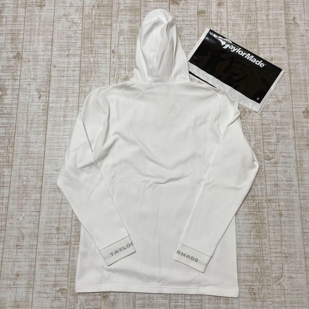 新品 テーラーメイド 長袖 パーカー 保温 胸ロゴ ホワイト Mサイズ
