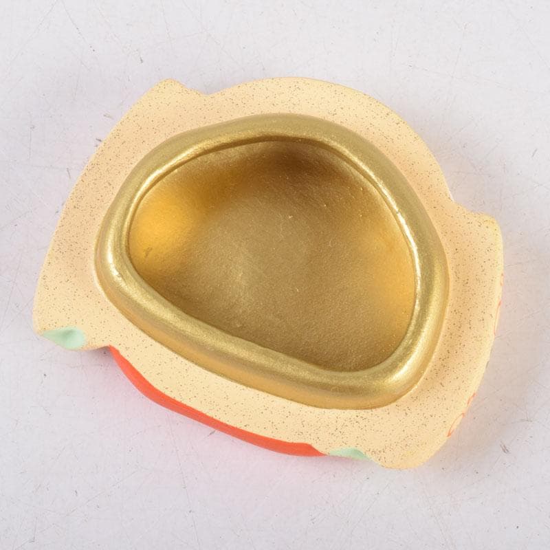 茶道具　京焼　東哉製　色絵　抱兎香合　共箱　V　8461