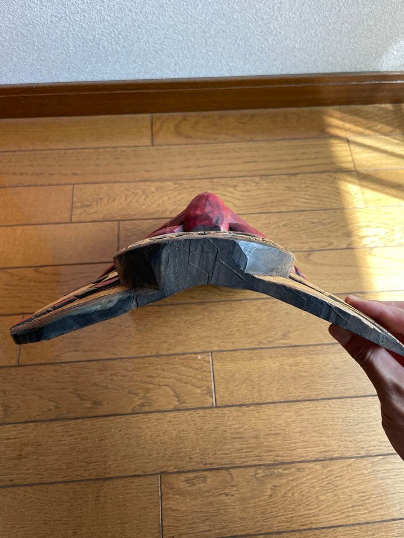 メキシコ 木彫りのマスク　木彫 彫刻 仮面 アート 芸美術 古道具 アンティーク