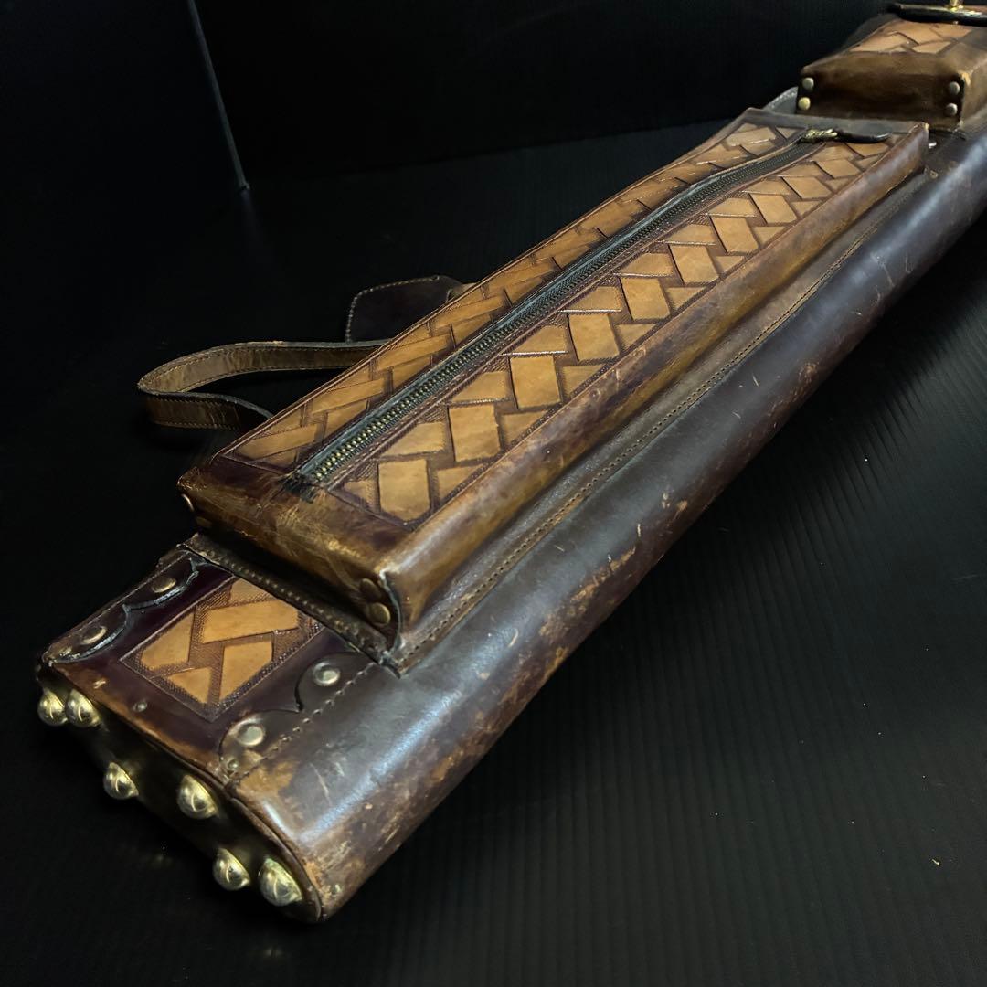 本革 ビリヤード キューケース 2B4S ヴィンテージ 重厚 約2.2kg