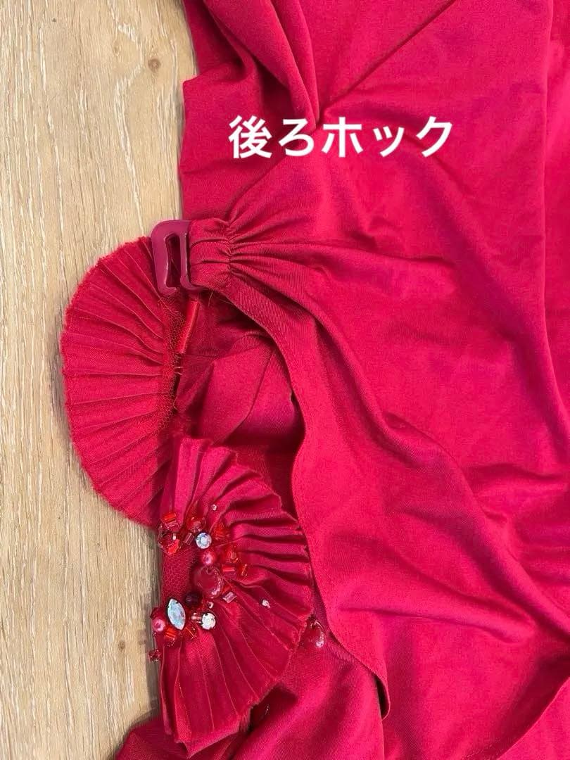 社交ダンス ドレス レッド 長袖 フレア インザムード