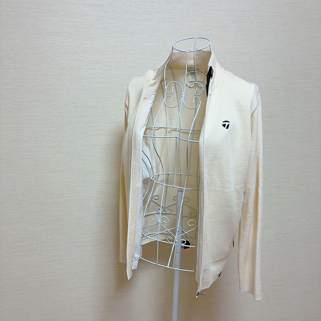 Taylor Made' ニットブルゾン カーディガン ゴルフウェア ホワイト