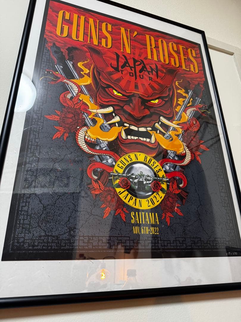 額付き！Guns N' Roses Japan Tour ポスター リトグラフ