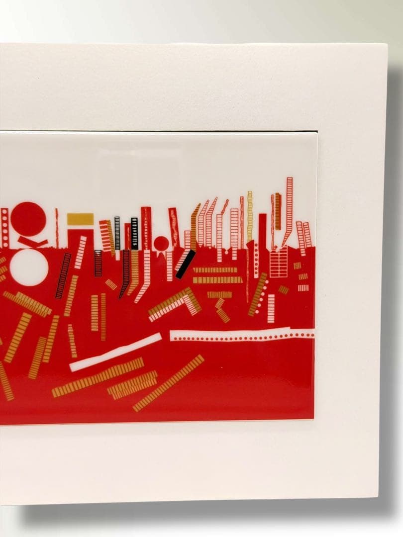 #猪熊弦一郎 陶額 陶板画 「驚く可き風景A」額装作品　P-D