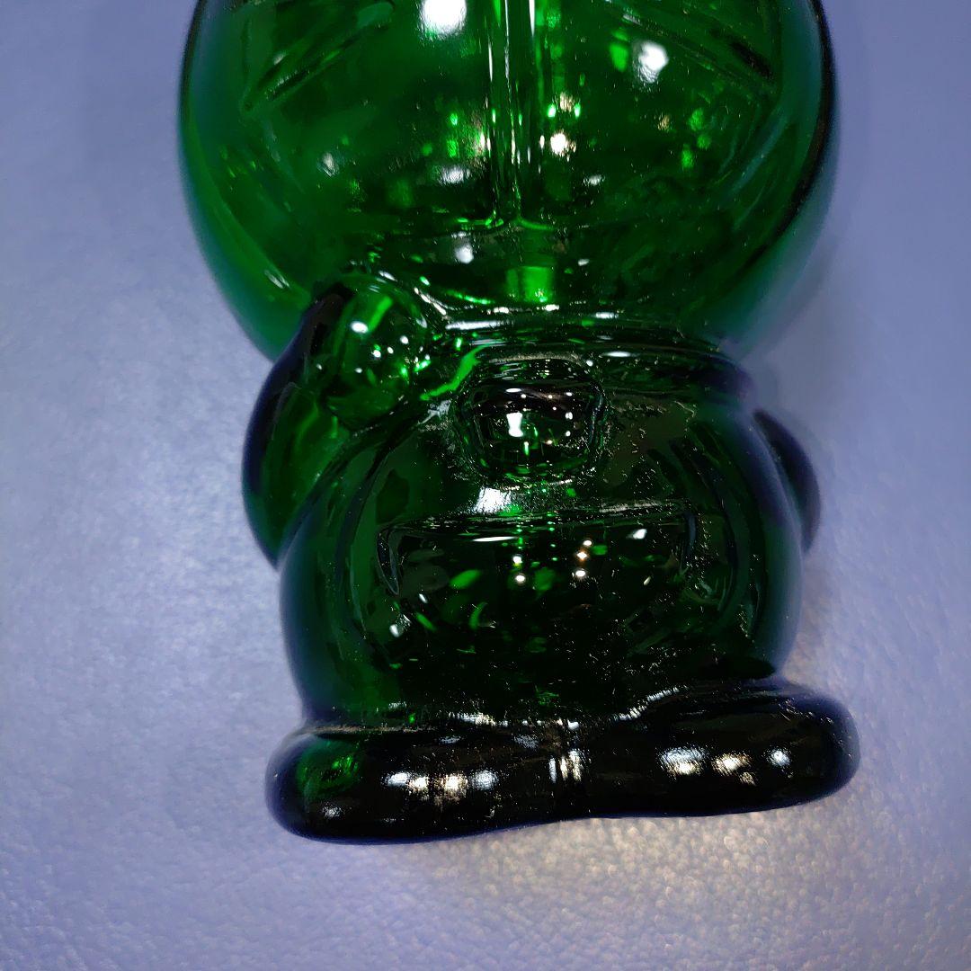 ドラえもん 藤子小学館テレビ朝日日本ガラスびん協会　深緑　蓋無し　ガラス