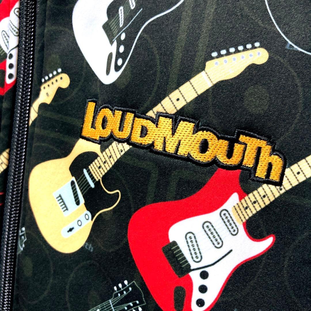 ラウドマウス フルジップジャケット　エレキギター総柄 裏起毛 M