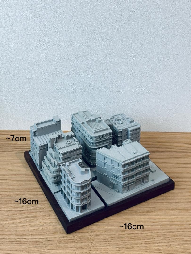 むさじじ 手作りセメント ジオラマ 香港建物模型 6点セット 香港製