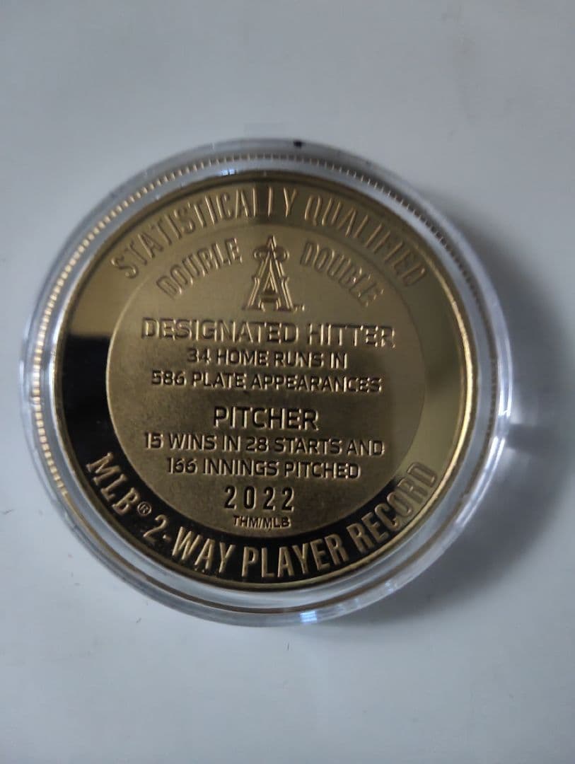 大谷翔平　2022年投打ダブル規定到達 記念ダブルゴールド•値下げしました