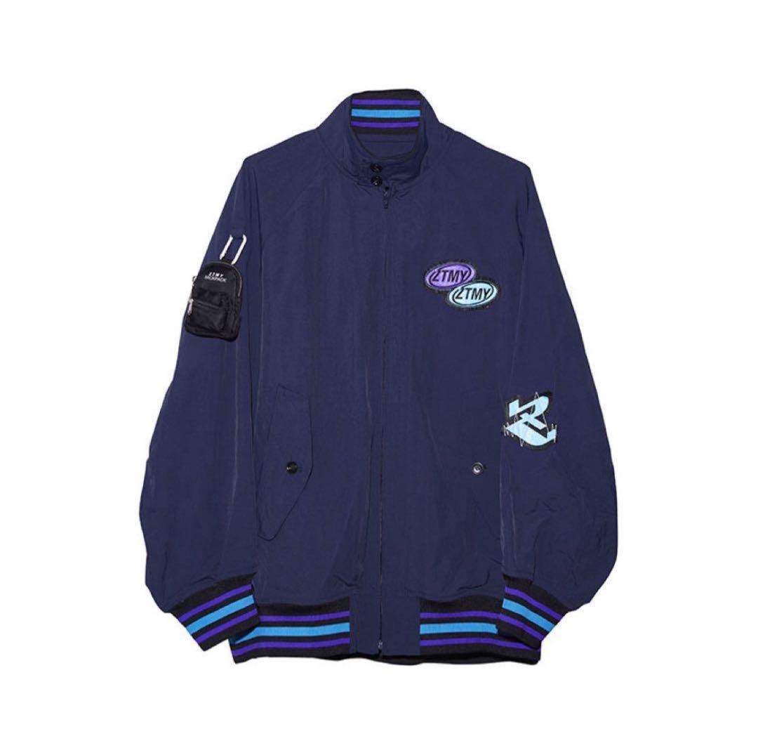 ずっと真夜中でいいのに ずとまよ　テクノプア バーシティジャケット ネイビー L