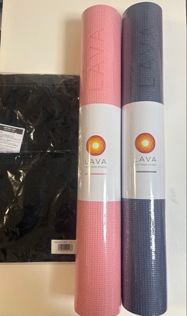 新品未使用　LAVA ヨガマット　ブルー　ピーチ　収納ケースセット×2
