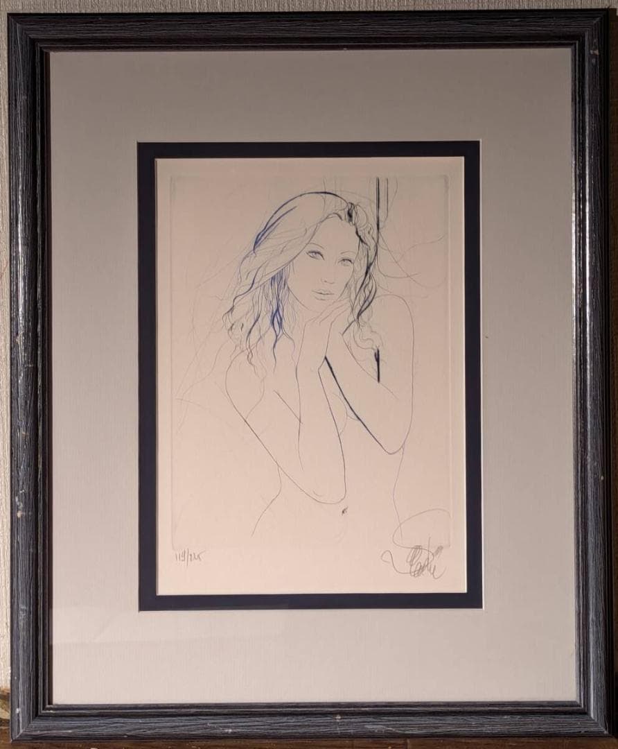 【真作】版画　作者不詳　サイン有　銅版画　裸婦　名品　T141