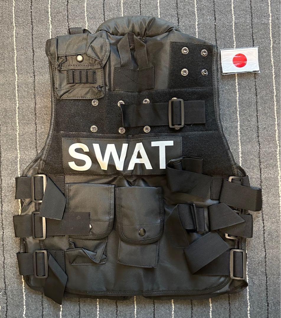 SWAT ベスト　日の丸　サバゲー　防弾チョッキ　ブラック