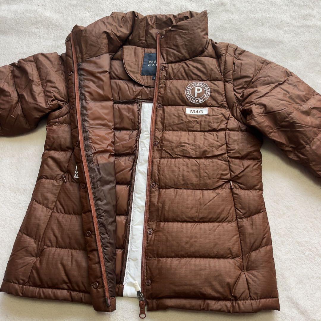 未使用級　近年　パーリーゲイツ 　ダウン　ジャケット　ベスト　フード　ブラウン