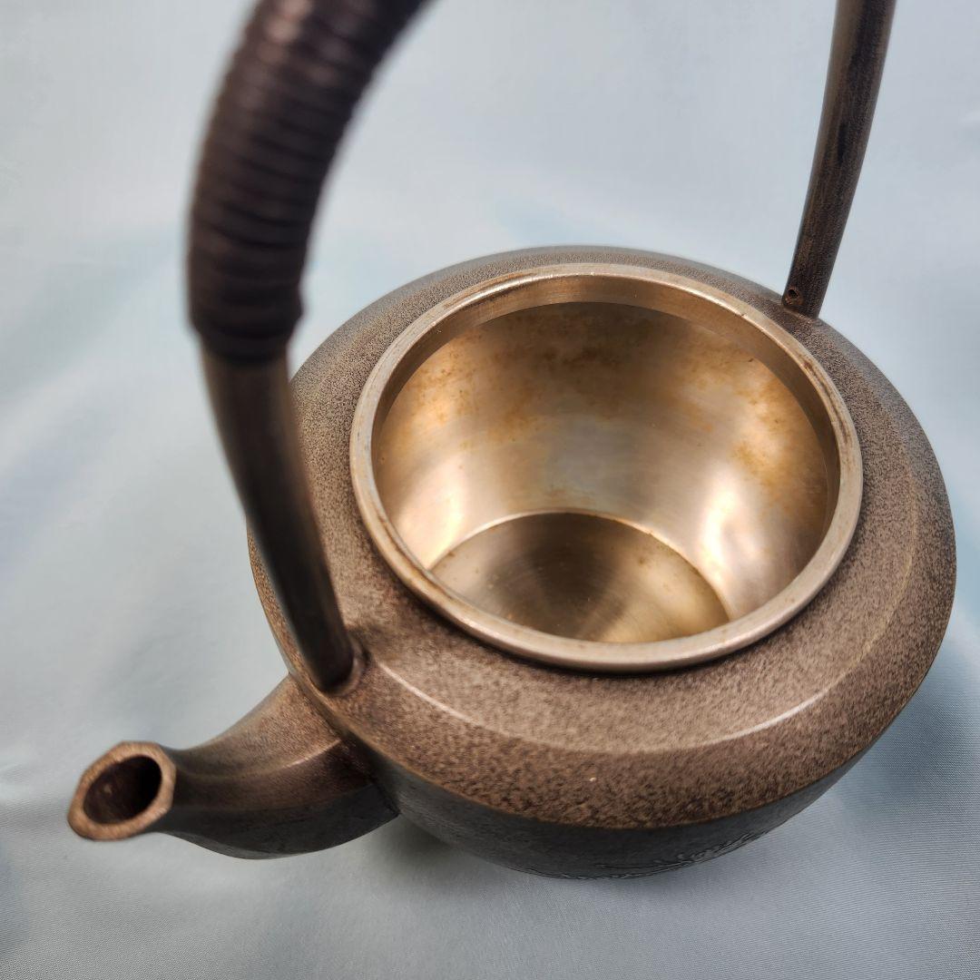 本錫 湯沸 急須 四君子文 瑪瑙 摘 継山造