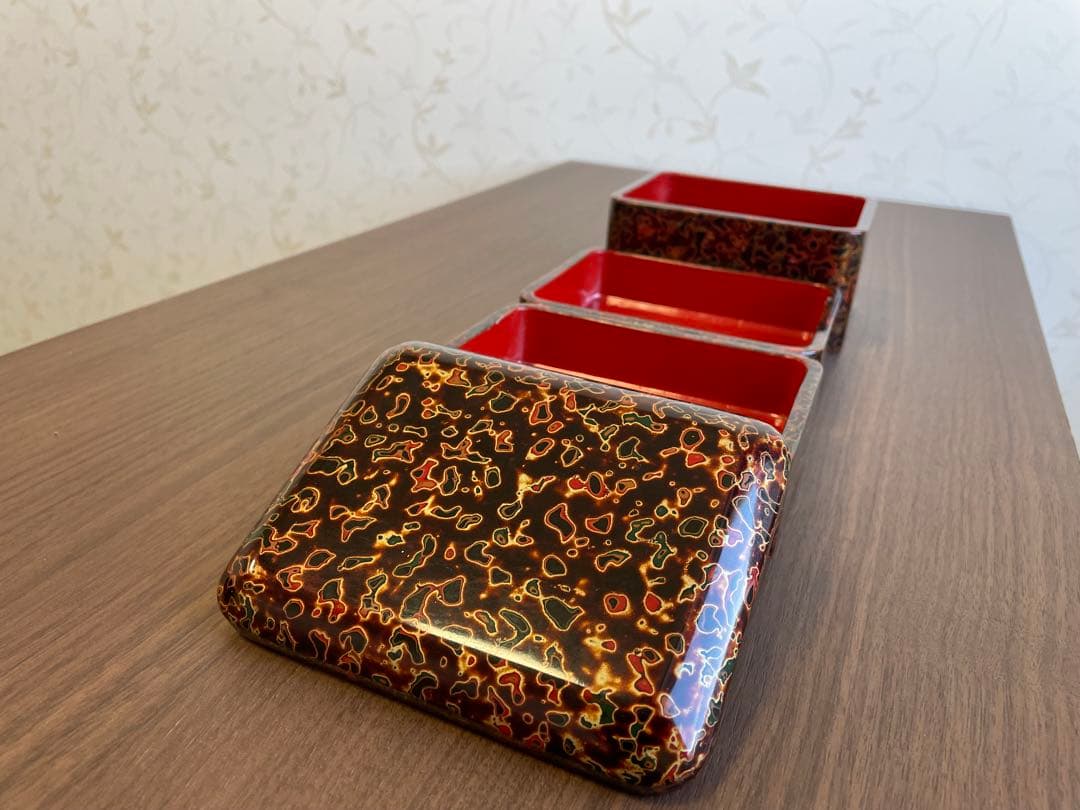 津軽塗 重箱 3段 【未使用】