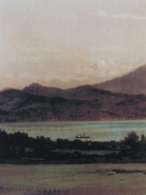 五姓田義松、【富士】、希少な額装用画集より、新品額装付