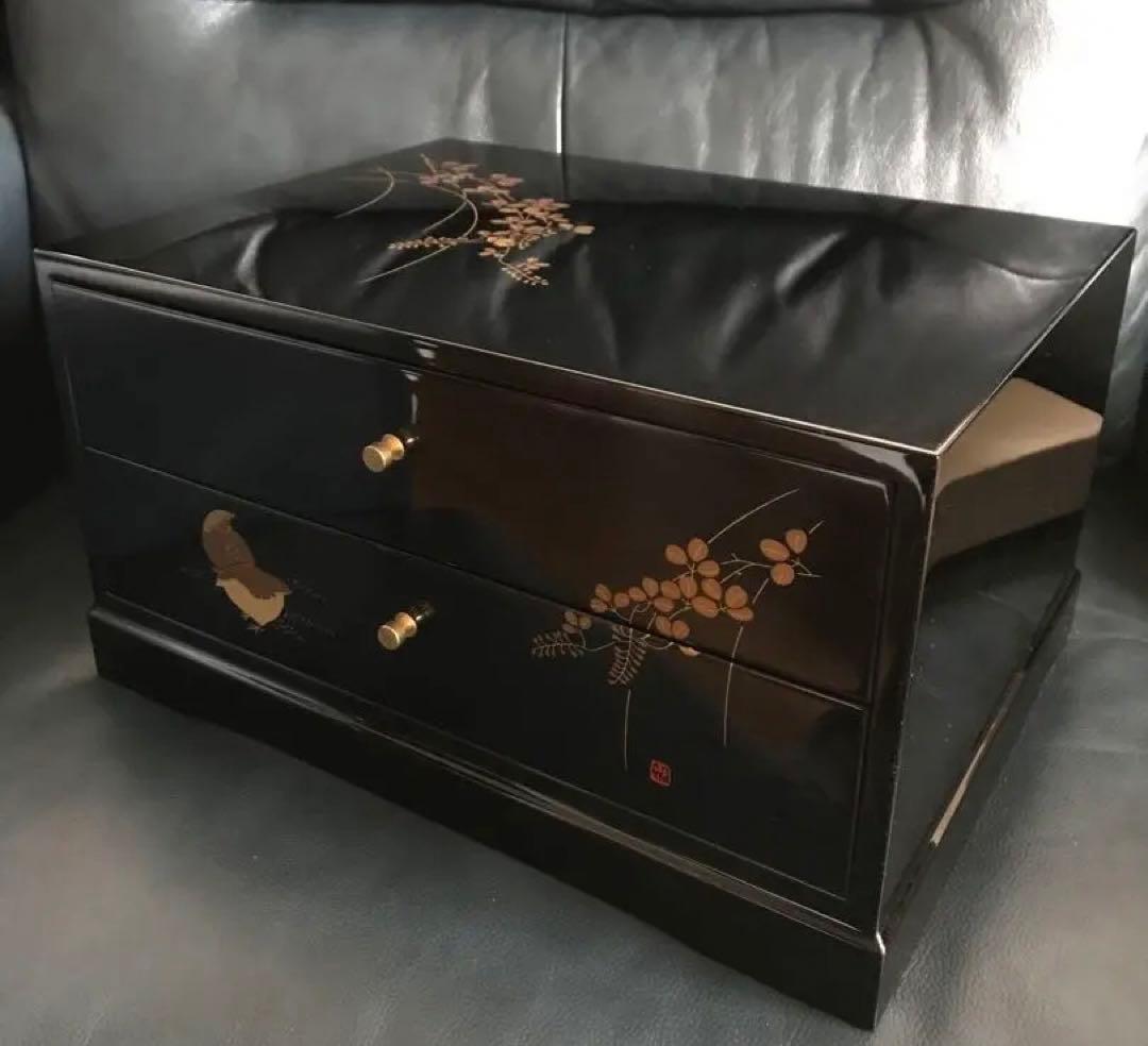 会津塗り　萩にうずら　漆器　タンス