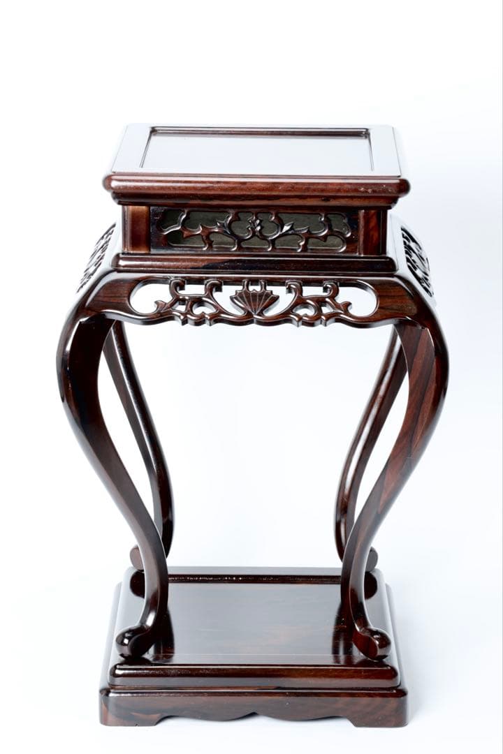 中国美術 香炉台 花台 紫壇 唐木 天然木 飾台 茶道具 四方台