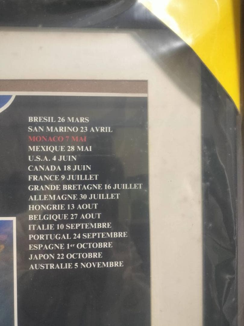 ◆アイルトンセナ F1 モナコGP オフィシャルポスター　1989年