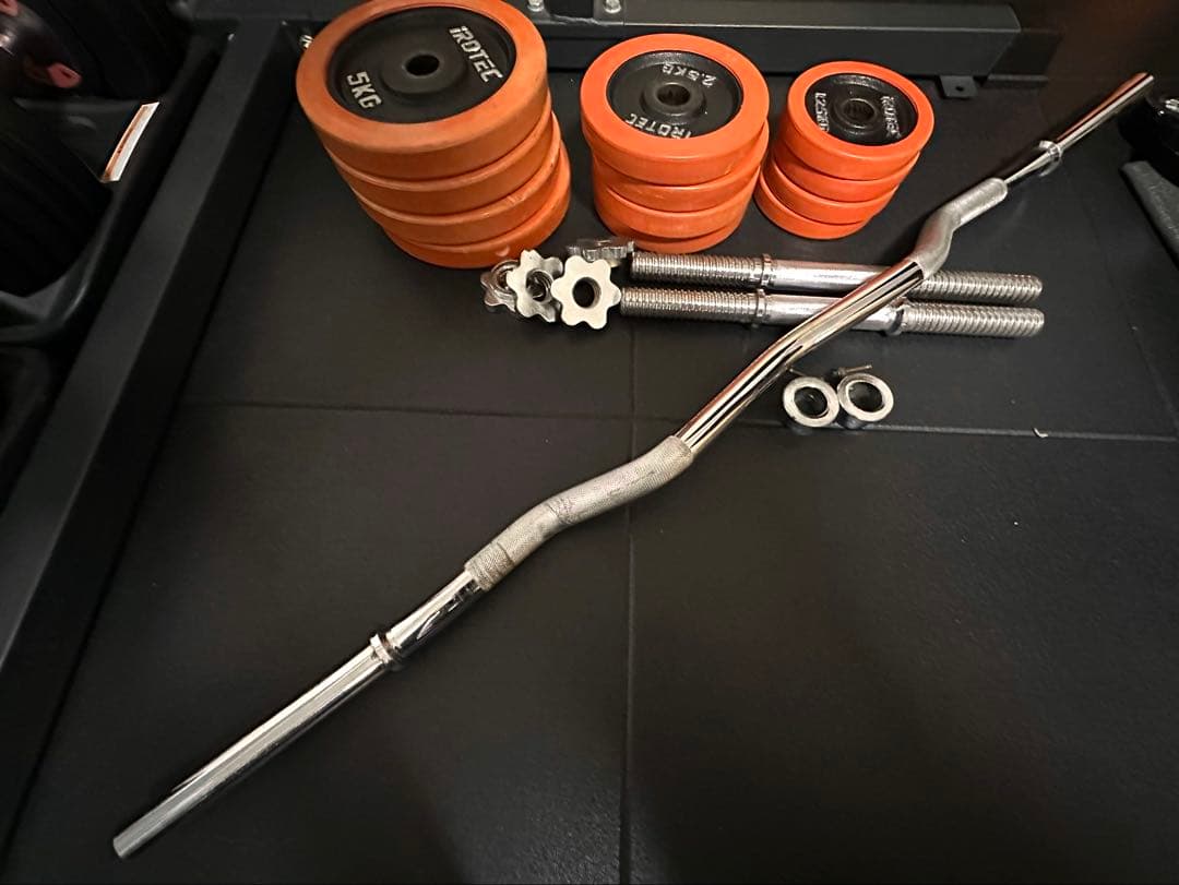 ラットプルオプション追加！パワーラック&フラットベンチ&バーベルセット