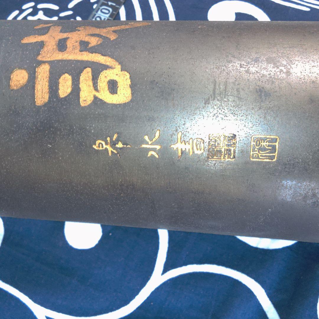 骨董４ シンプルなブラウン花瓶 高さ約30cm