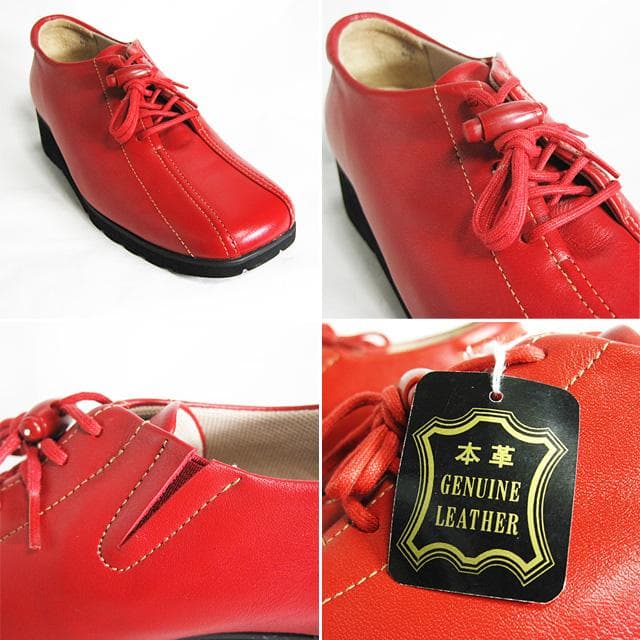 新品未使用 サイドゴア レザーウォーキングシューズ 23.5cm 3E 日本製