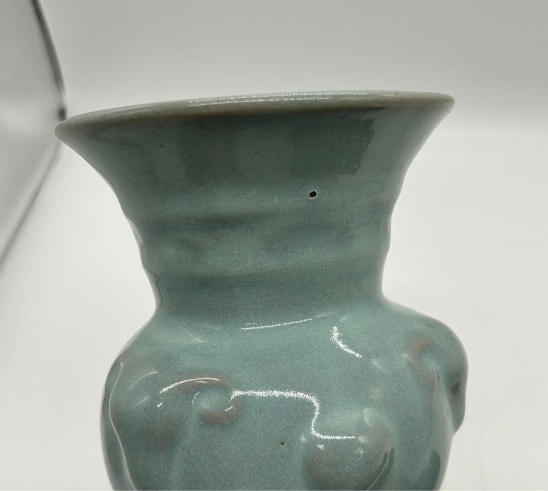 中国　青磁瓶　羊　送料込み0523