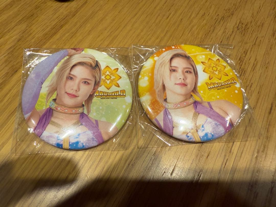 女子プロレス　マリーゴールド　ガチャ　缶バッジ　天麗皇希　2種セット