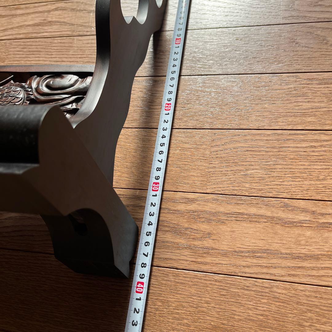 刀置き　武魂　黒檀　雲龍　座布団付き　アンティーク