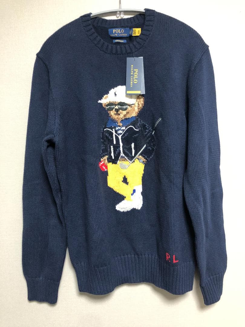 未使用 ポロベアコットンブレンドセーター S ゴルフ RLX POLO GOLF